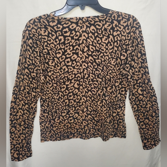 Pre-Loved Tan and Black Women’s Jones New York Long Sleeve Shirt Size Medium - Picture 7 of 9